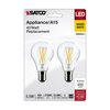 Satco 5.5-Watt A15 LED - Clear - Intermediate Base - 2700K - 450 Lumens, 2PK S21872